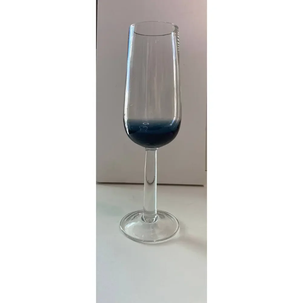Vintage Champagne glasses red and blue, set of 2
